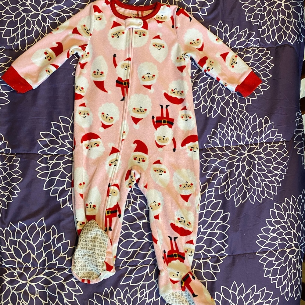 18 month Santa fleece sleeper